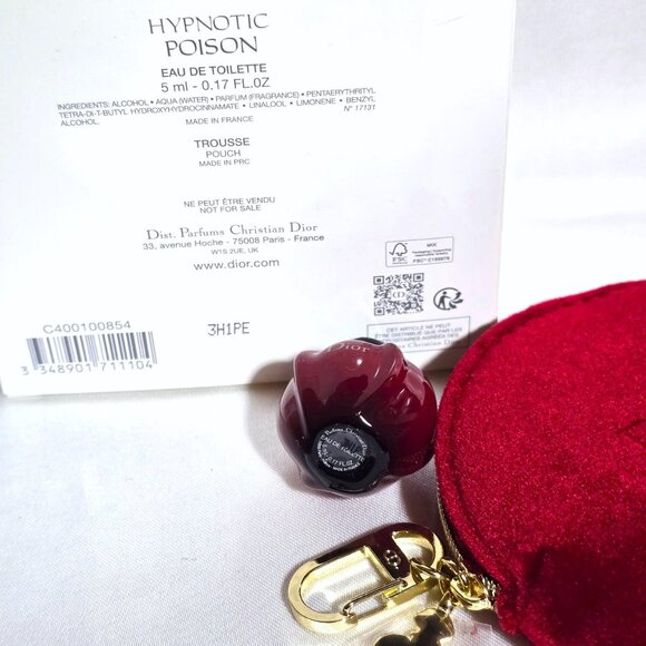 Dior Hypnotic Poison Mini & Red Velvet Coin Pouch Case Makeup Bag Set - Picture 4 of 11
